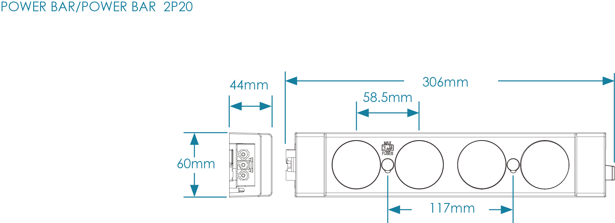 POWERBAR 2P2O OE Electrics